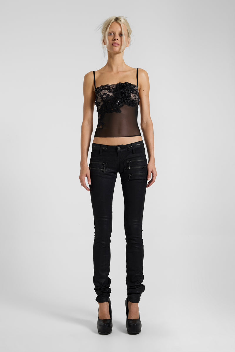 Ardor Coated Low Rise Skinny Jeans