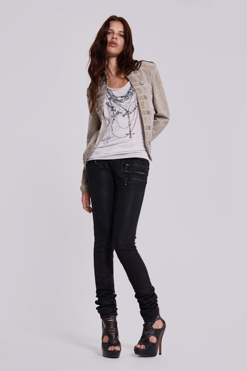 Ardor Coated Low Rise Skinny Jeans