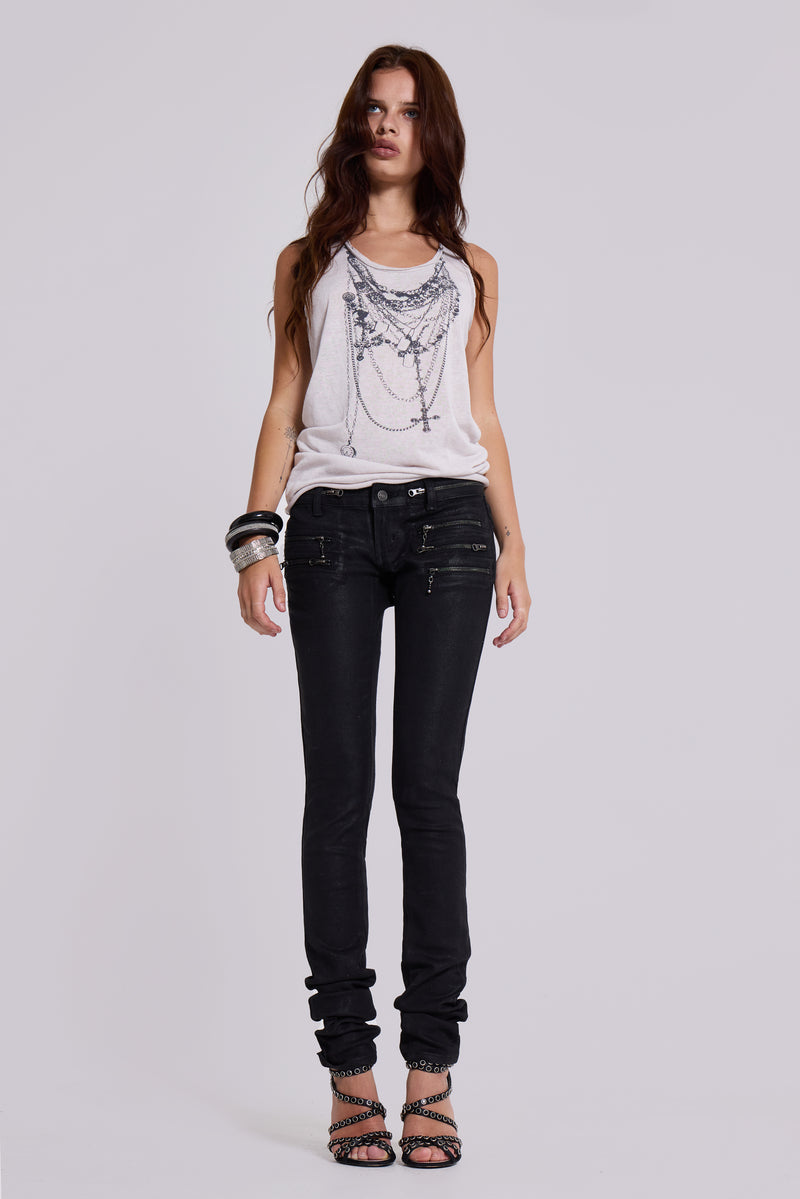 Ardor Coated Low Rise Skinny Jeans