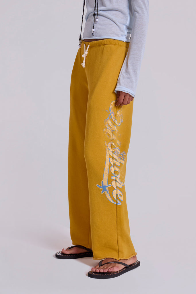 Offshore Cropped Joggers in Saffron