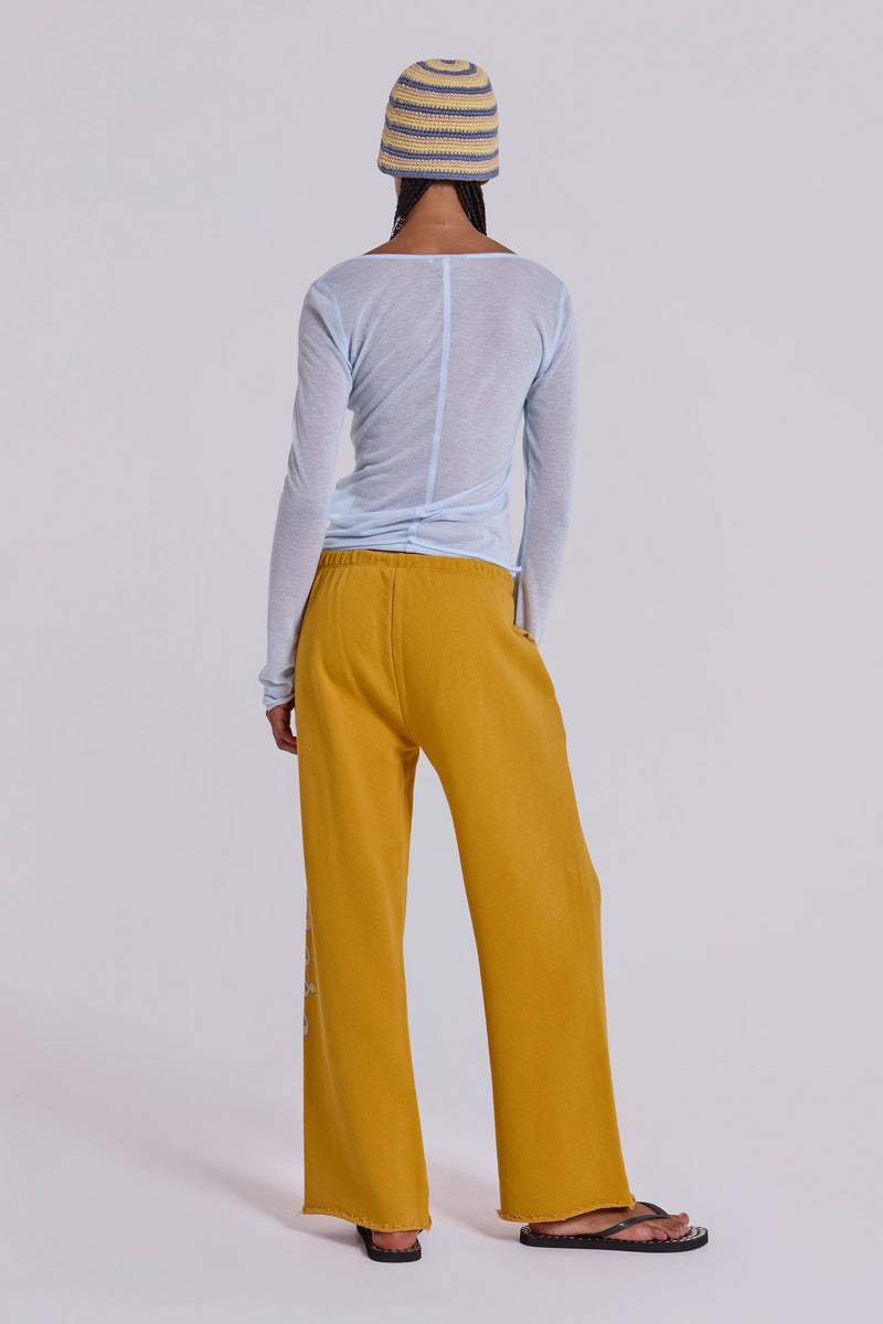 Sheer Henley Top In Sky