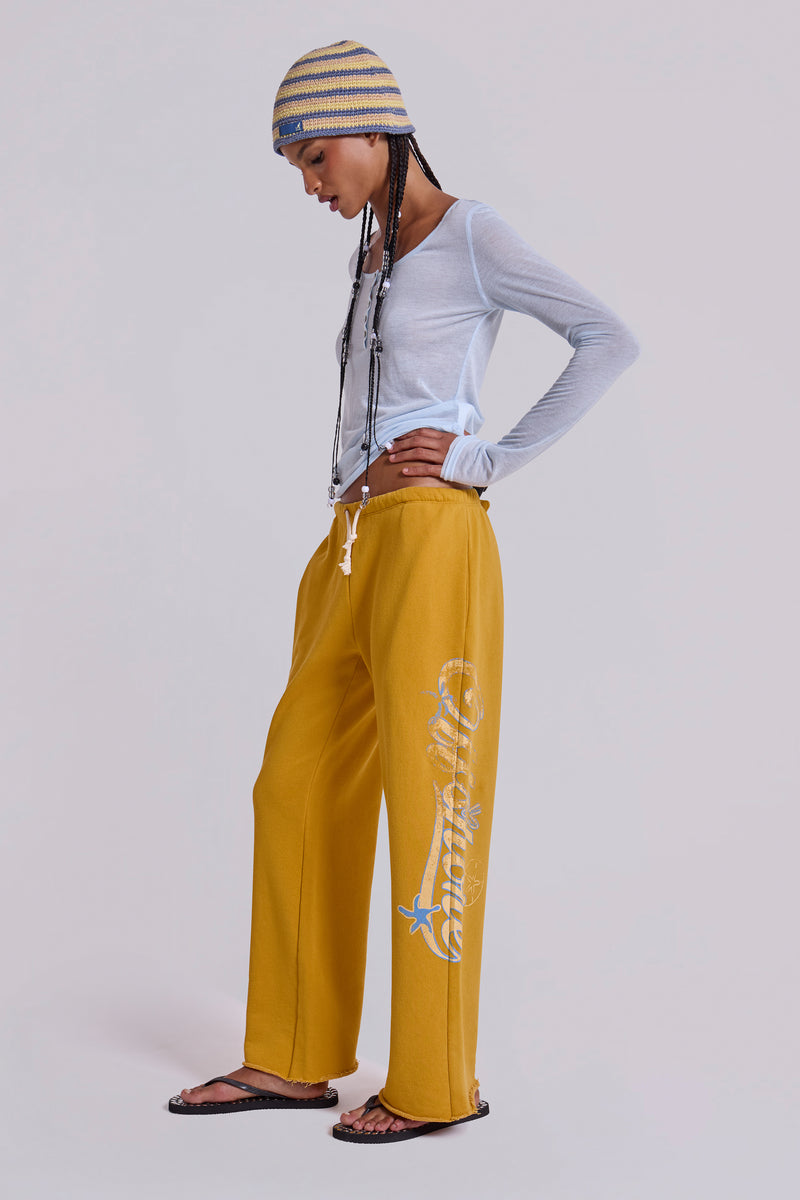 Offshore Cropped Joggers in Saffron