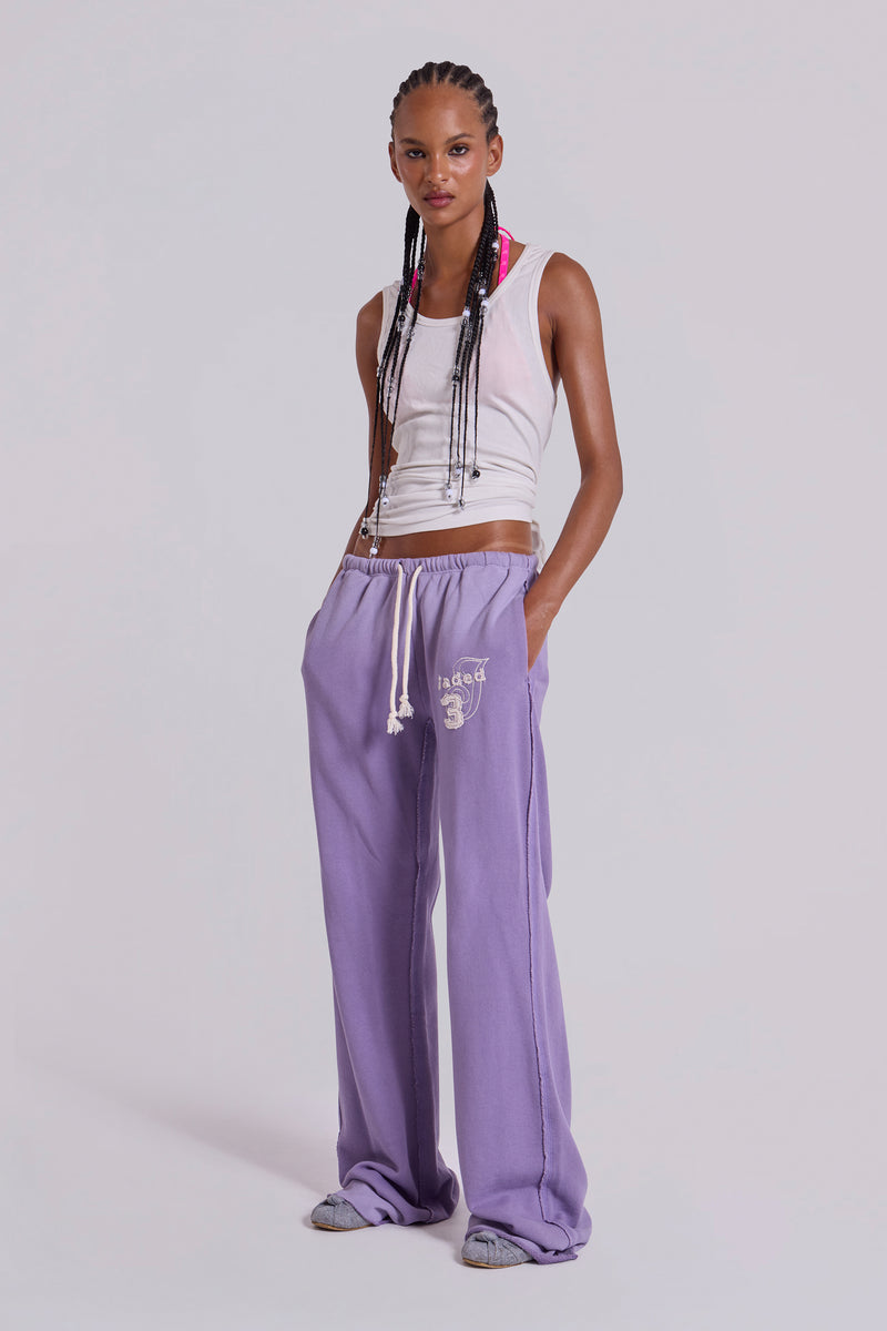 Cleo Slouchy Bootcut Jogger in Purple