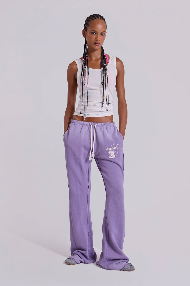 Cleo Slouchy Bootcut Jogger in Purple