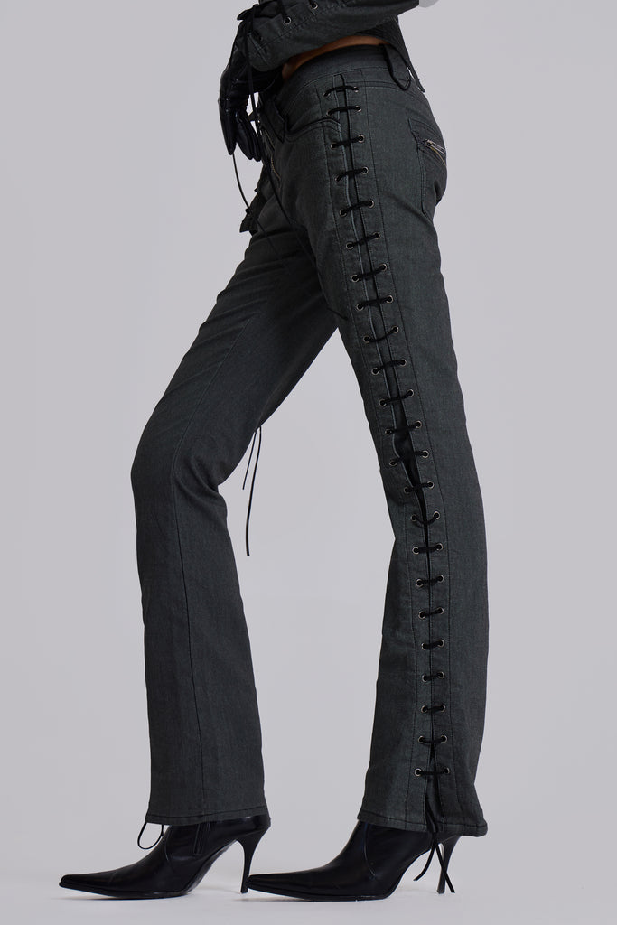 Charis Lace Up Military Bootcut Jeans