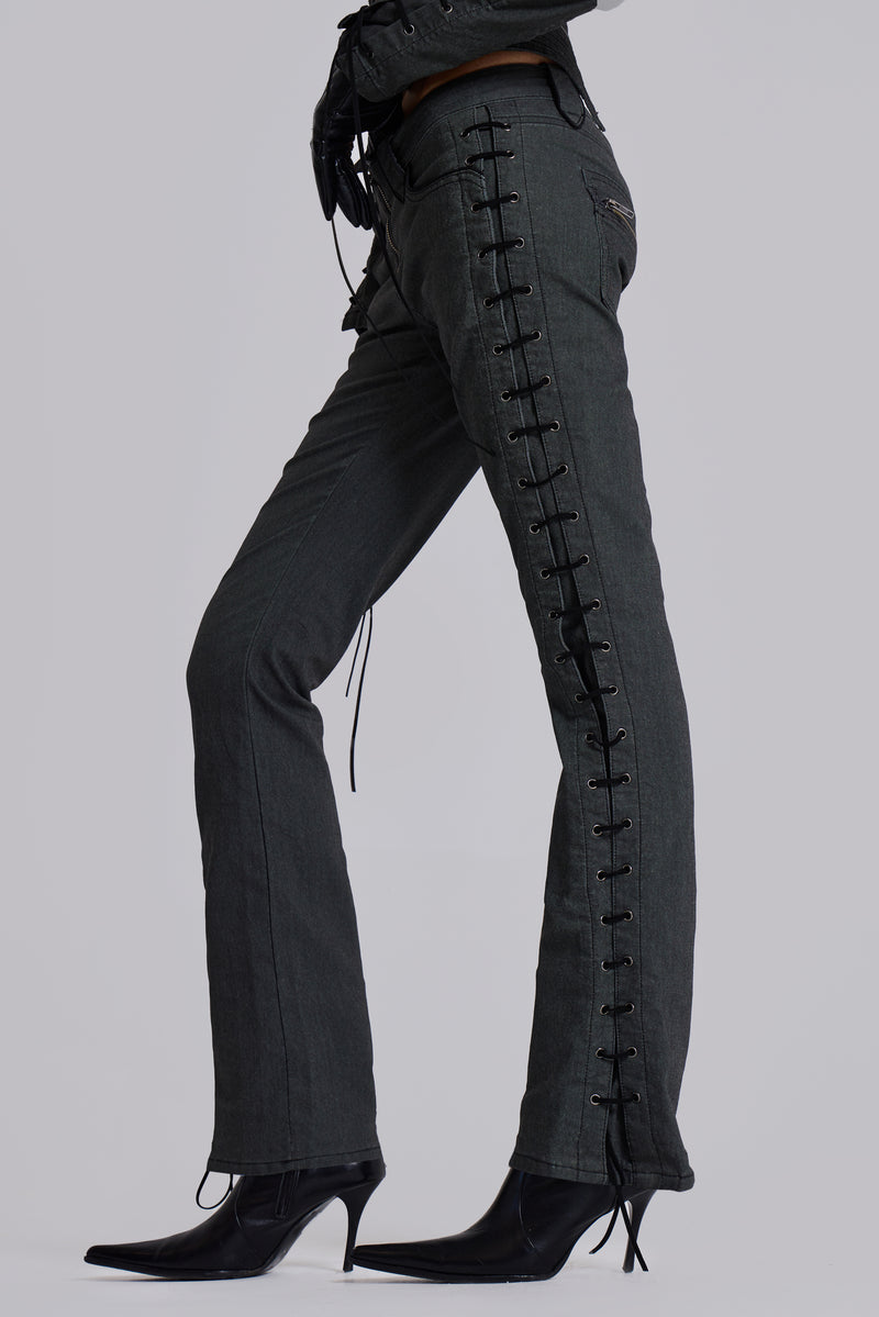 Charis Lace Up Military Bootcut Jeans