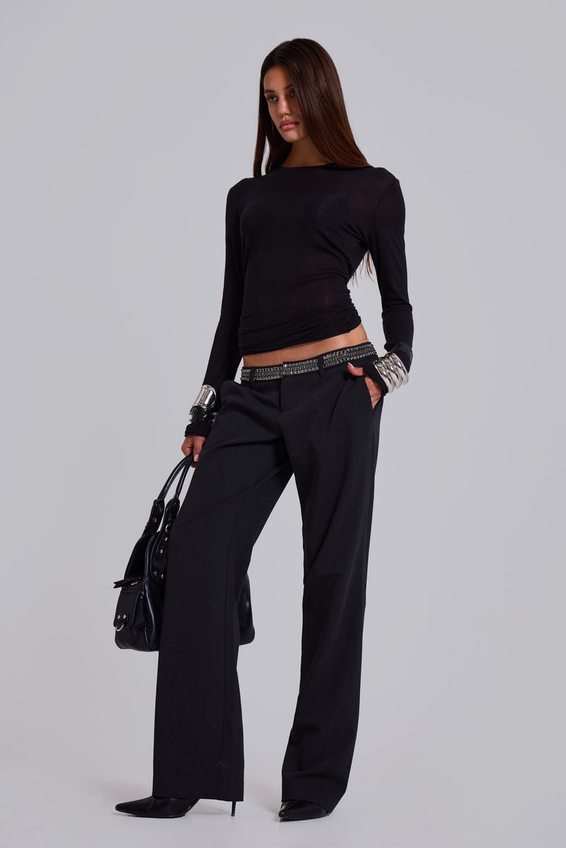 Venissa Embellished Low Rise Tailored Trousers