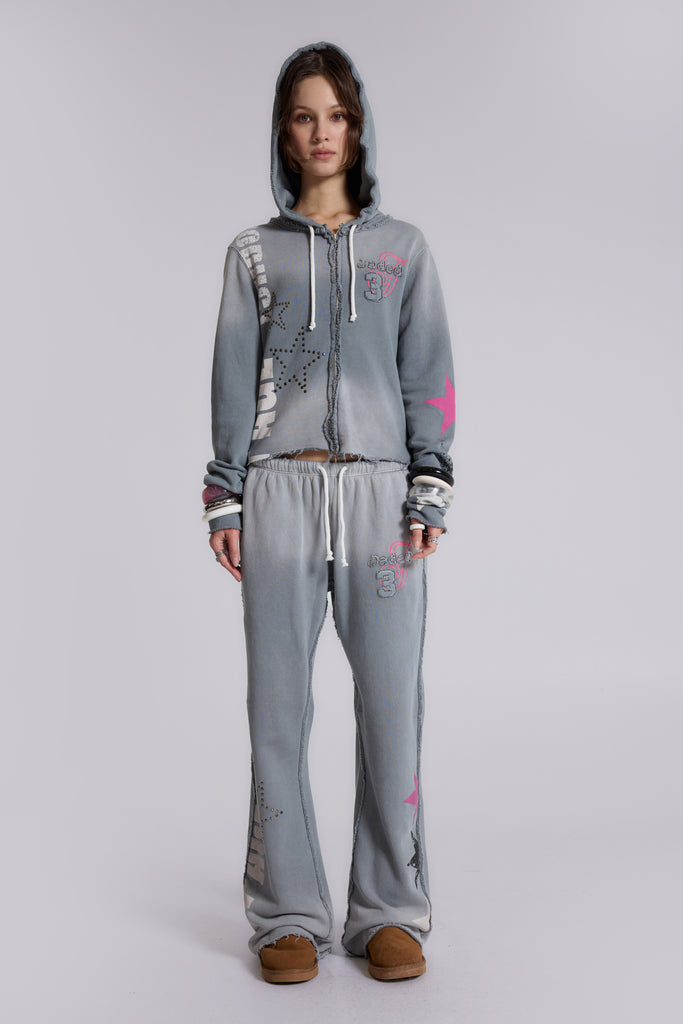 Cleo Graphic Slouchy Bootcut Jogger | Jaded London | Clothing