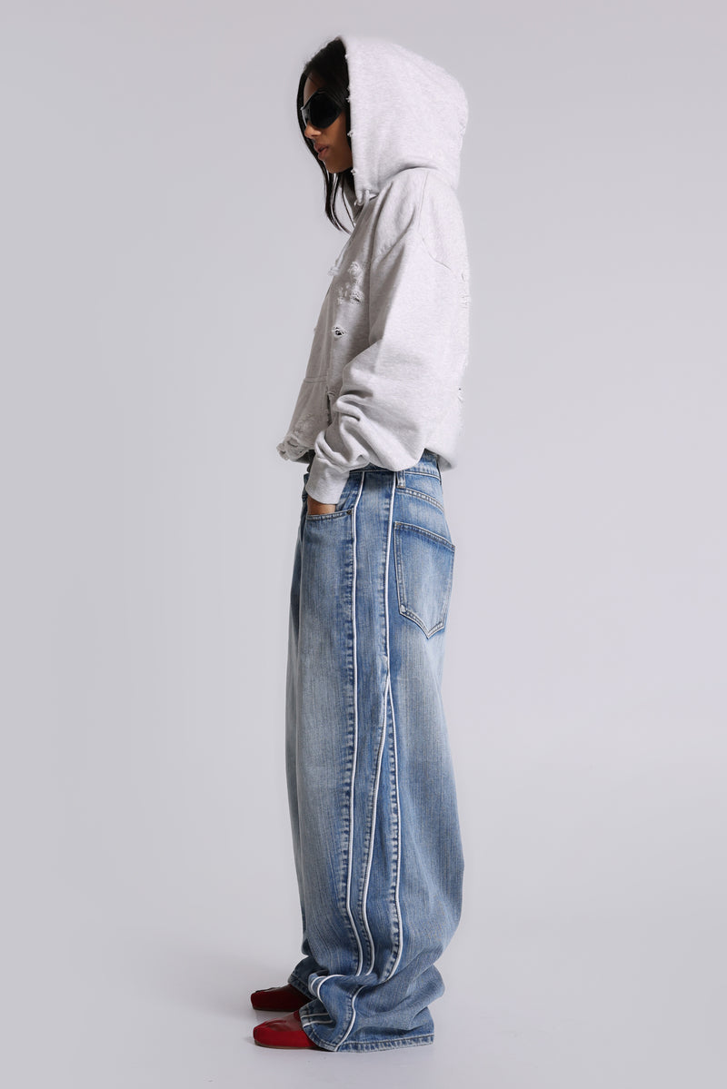 Pullover Bitten Hoodie in Grey Marl | Jaded London | Clothing