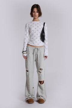 Cleo Distressed Slouchy Bootcut Jogger – view 1