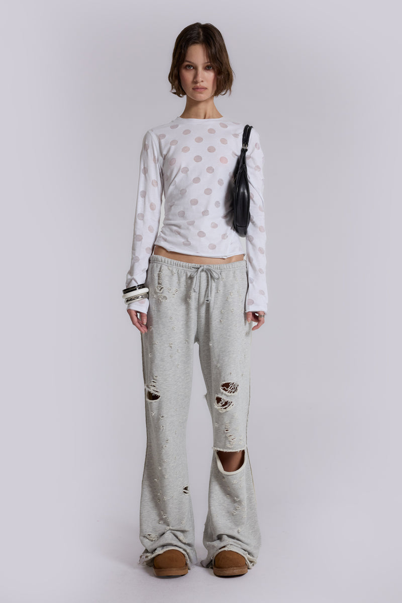 Cleo Distressed Slouchy Bootcut Jogger | Jaded London
