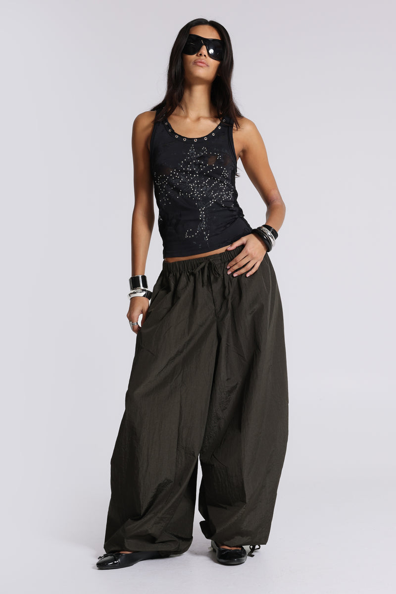 Ramona Burnout Vest Top in Black | Jaded London | Clothing