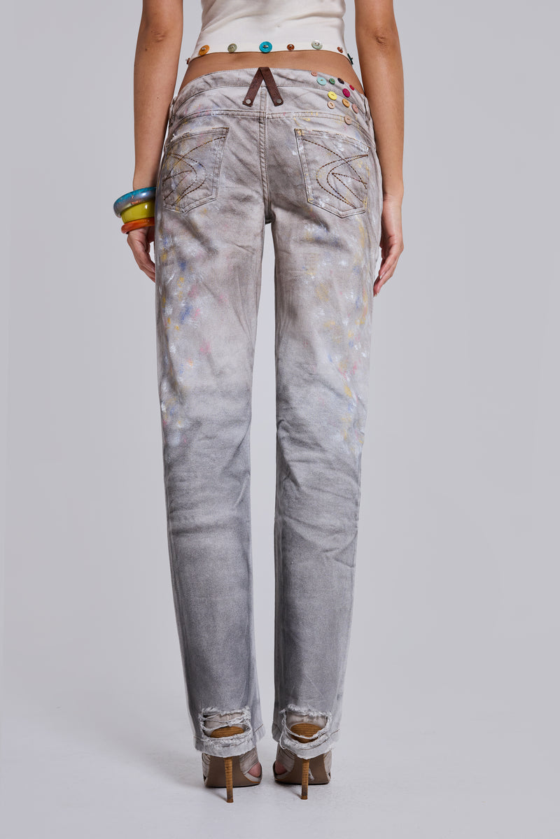 Rider Low Rise Straight Leg Jeans in Painter