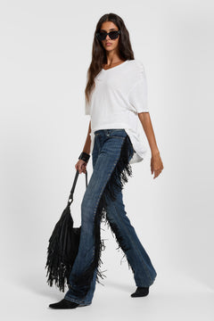 El Topo Fringe Bootcut Jeans in Blue Wash – view 1