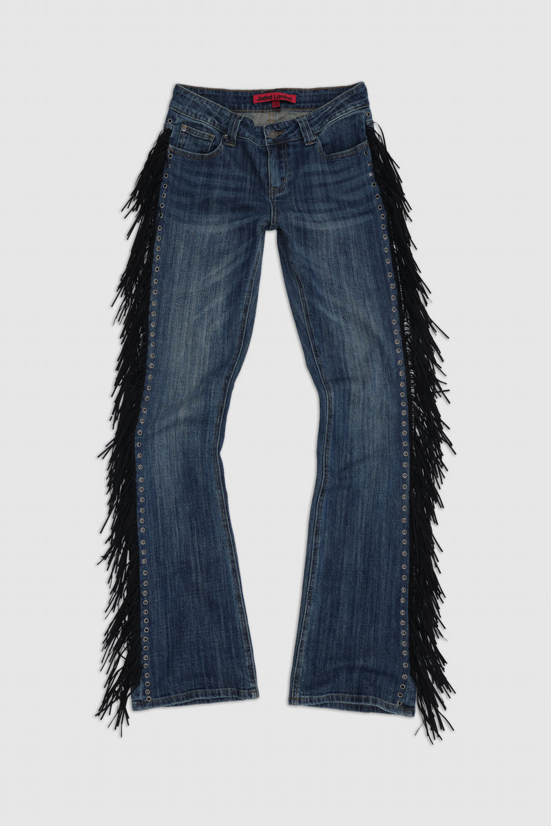 Fringe Bootcut Jeans in Blue Wash