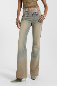 Leni Low Rise Flare Jeans in Dust - W24 / Blue