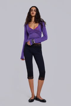 Teagan Lace Jersey Capri – view 1