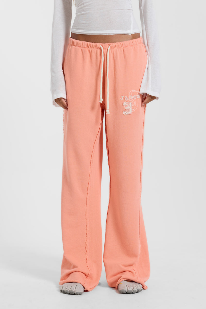 Cleo Slouchy Bootcut Jogger in Coral