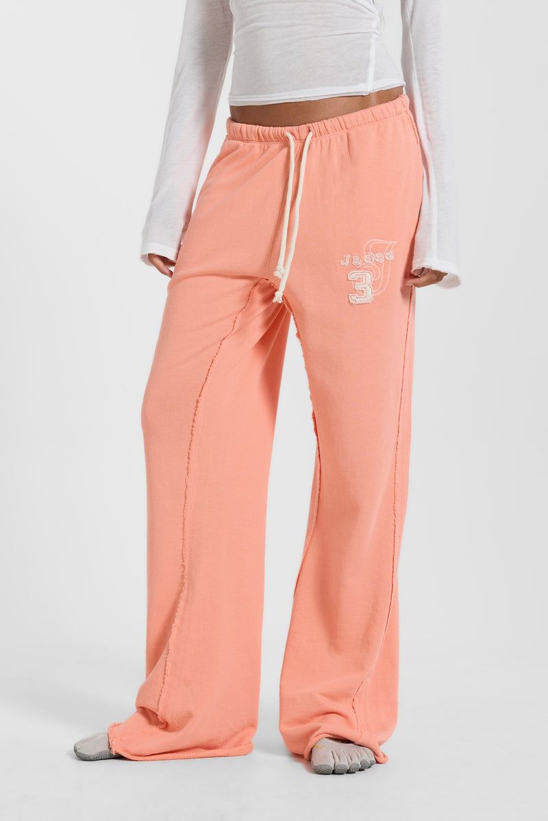 Cleo Slouchy Bootcut Jogger in Coral