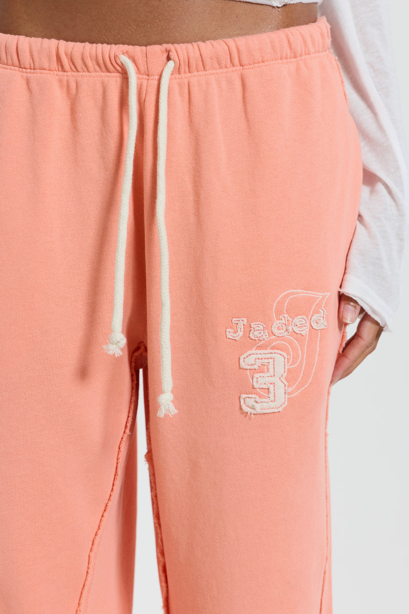 Cleo Slouchy Bootcut Jogger in Coral
