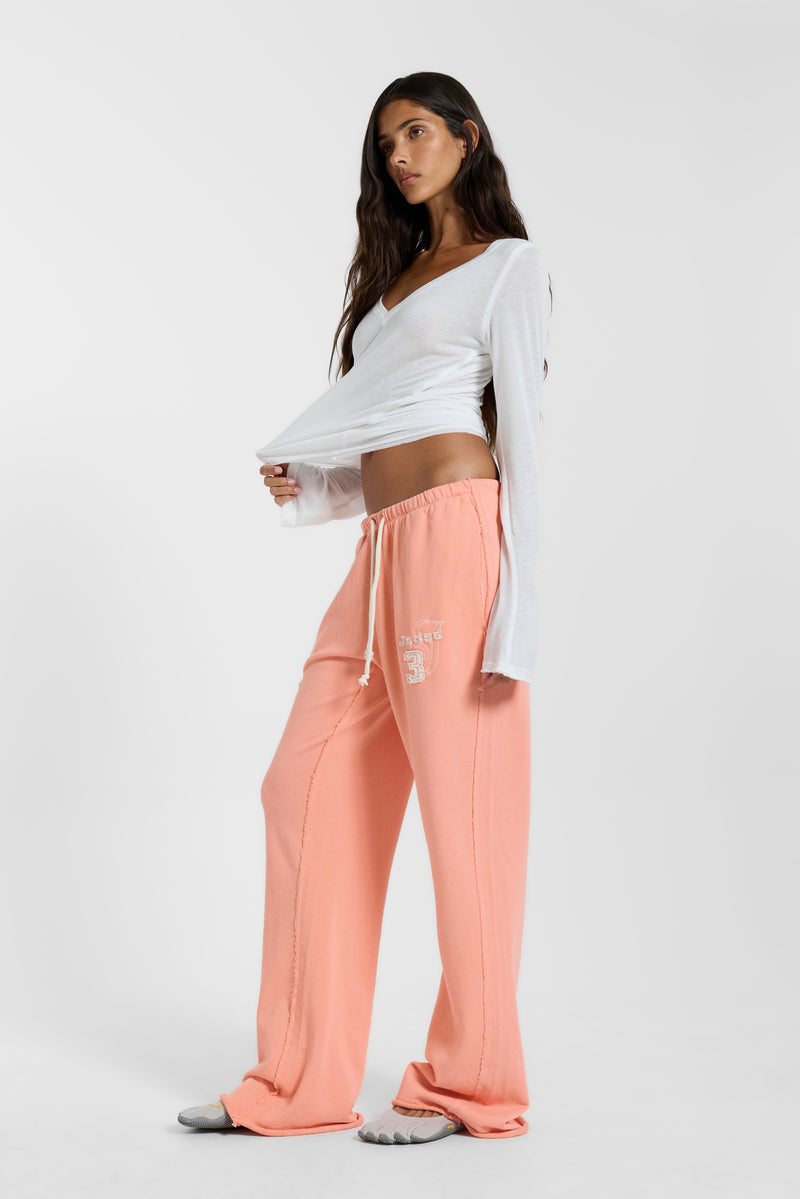 Cleo Slouchy Bootcut Jogger in Coral