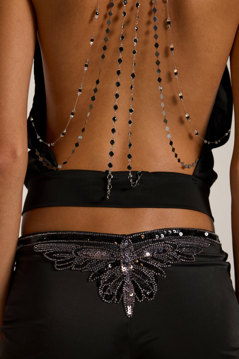 Alula Embellished Mini Shorts in Black