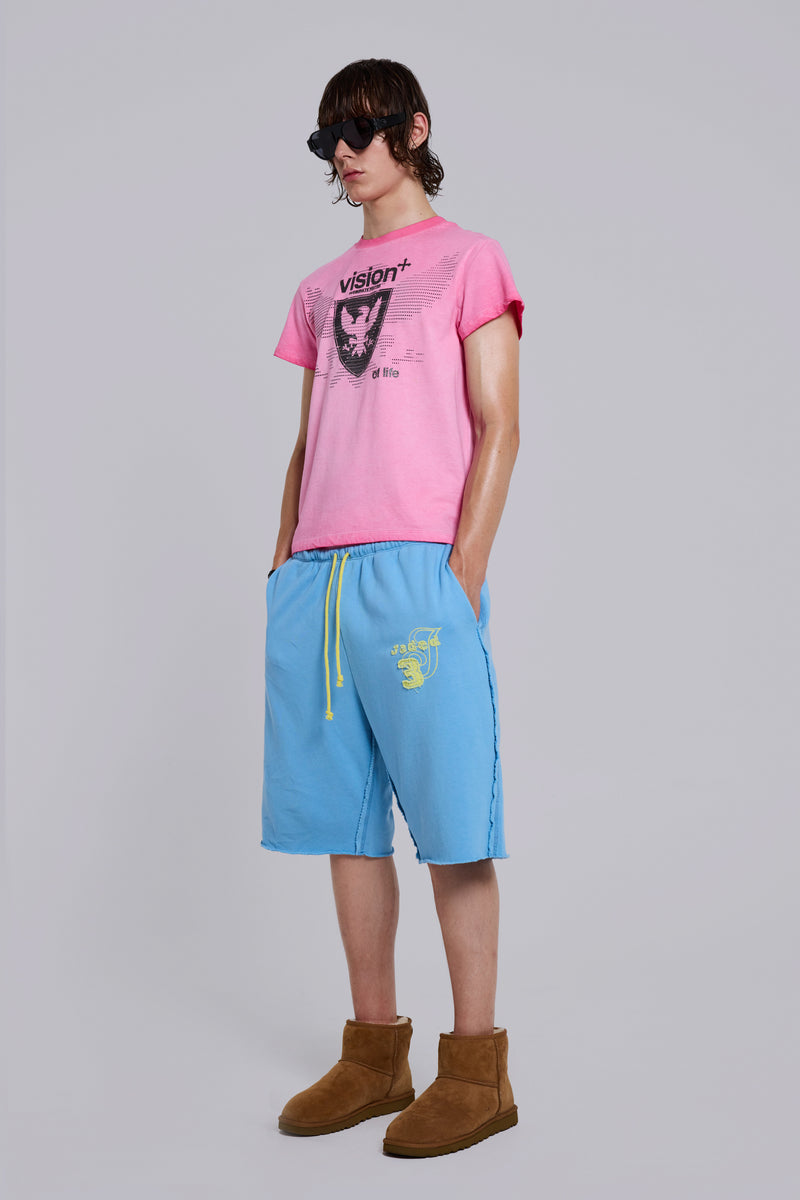 Cleo Slouchy Jogger Shorts in Blue