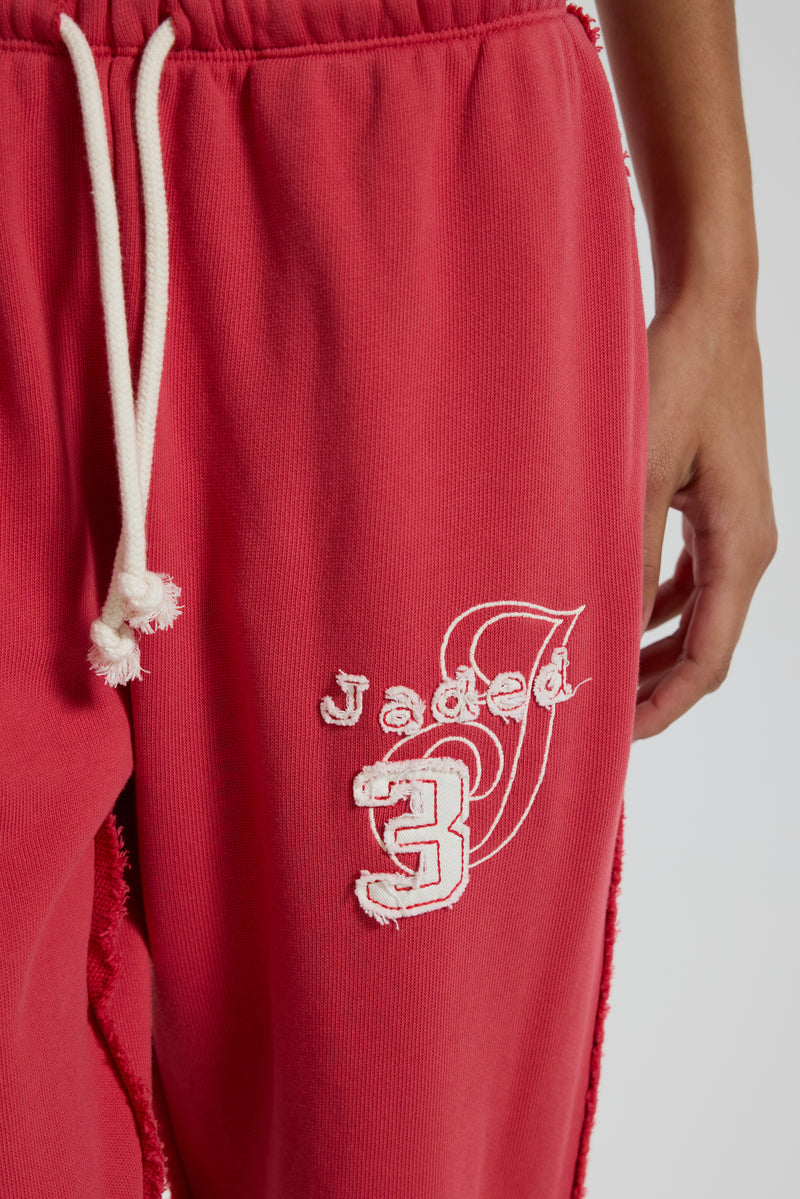 Cleo Slouchy Bootcut Jogger in Red