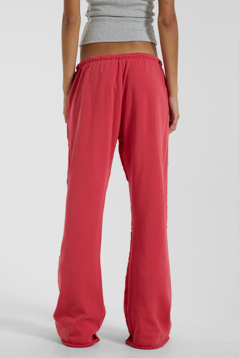 Cleo Slouchy Bootcut Jogger in Red