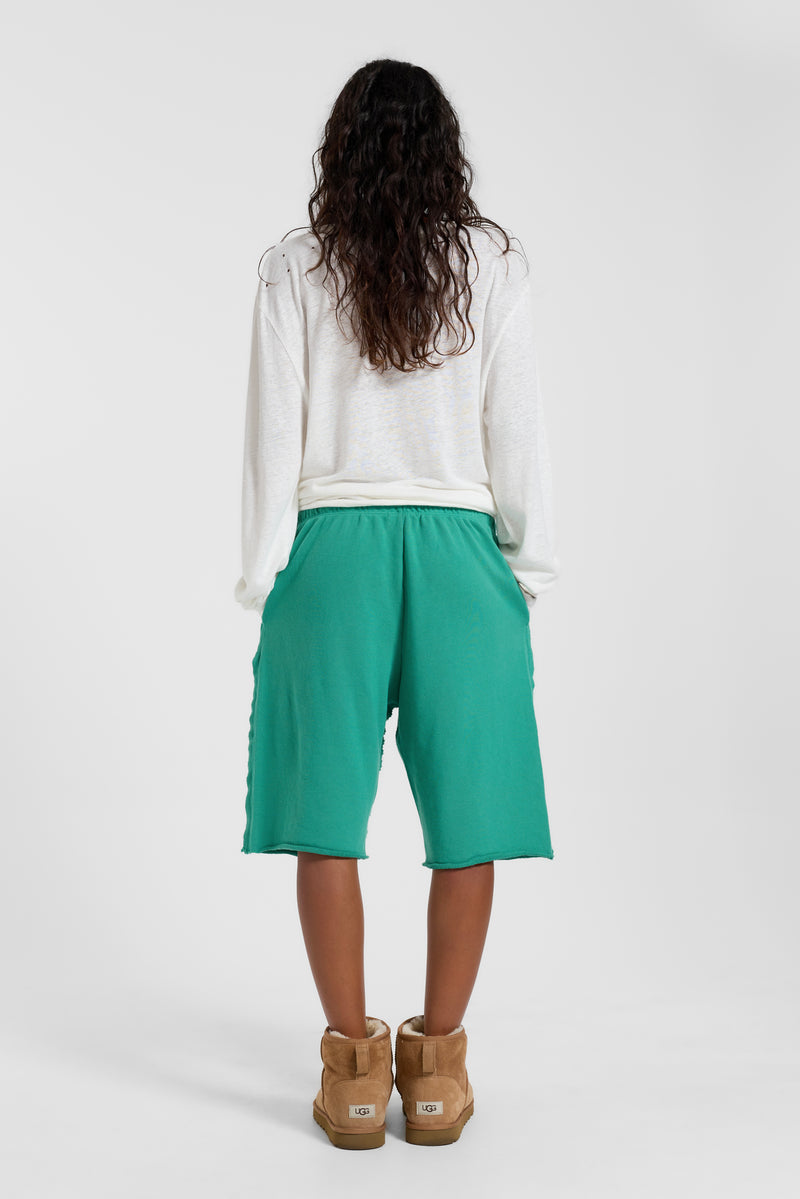 Cleo Slouchy Jogger Shorts in Green