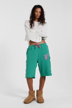 Cleo Slouchy Jogger Shorts in Green - XXS / Green