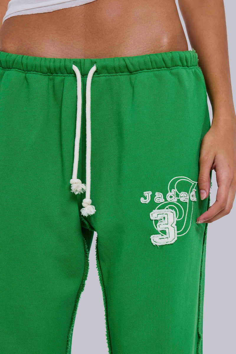 Cleo Slouchy Bootcut Jogger in Green