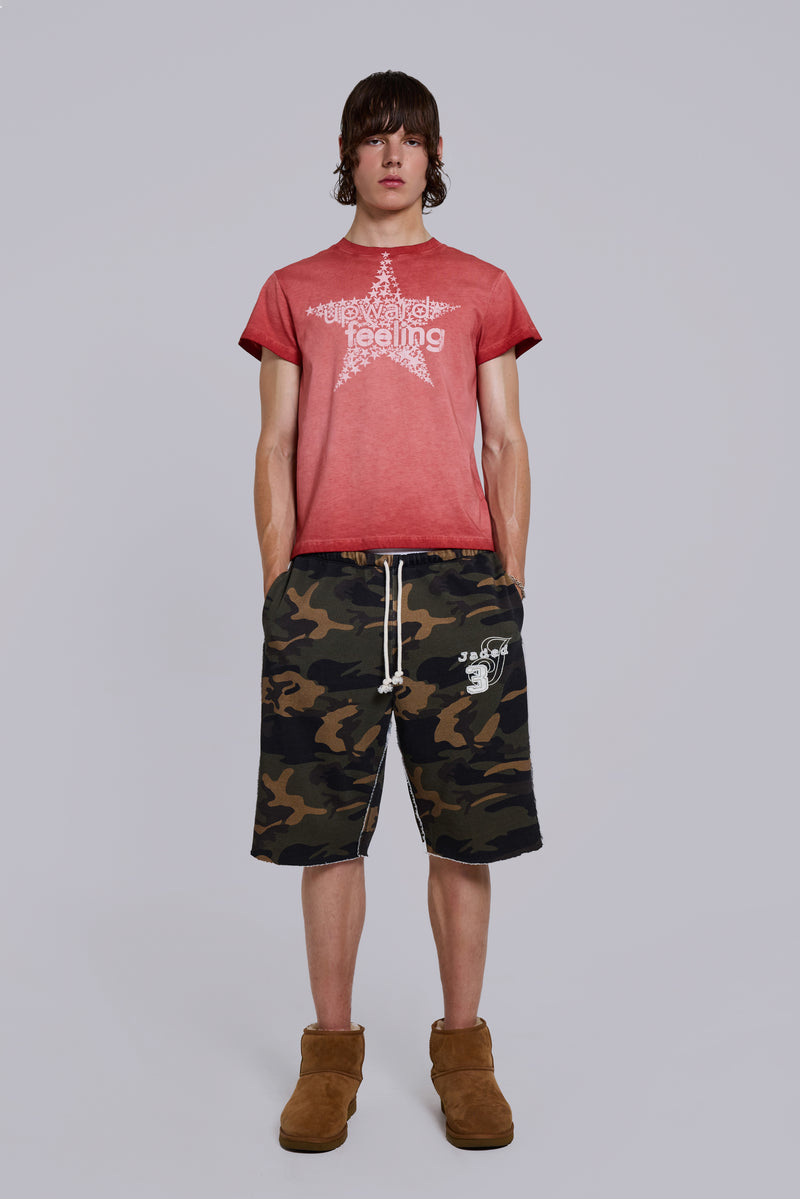 Cleo Slouchy Jogger Shorts in Camo