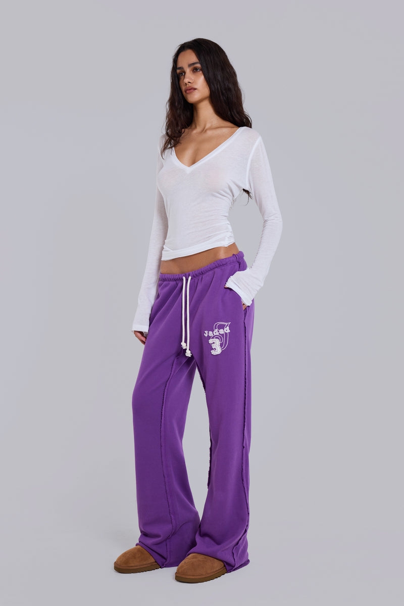 Cleo Slouchy Bootcut Jogger in Purple