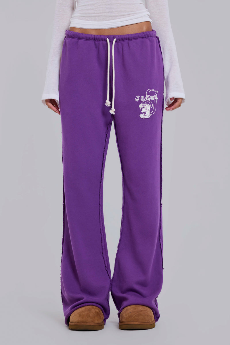 Cleo Slouchy Bootcut Jogger in Purple