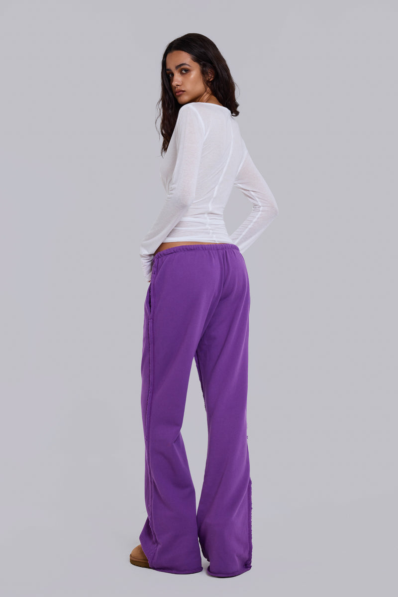 Cleo Slouchy Bootcut Jogger in Purple