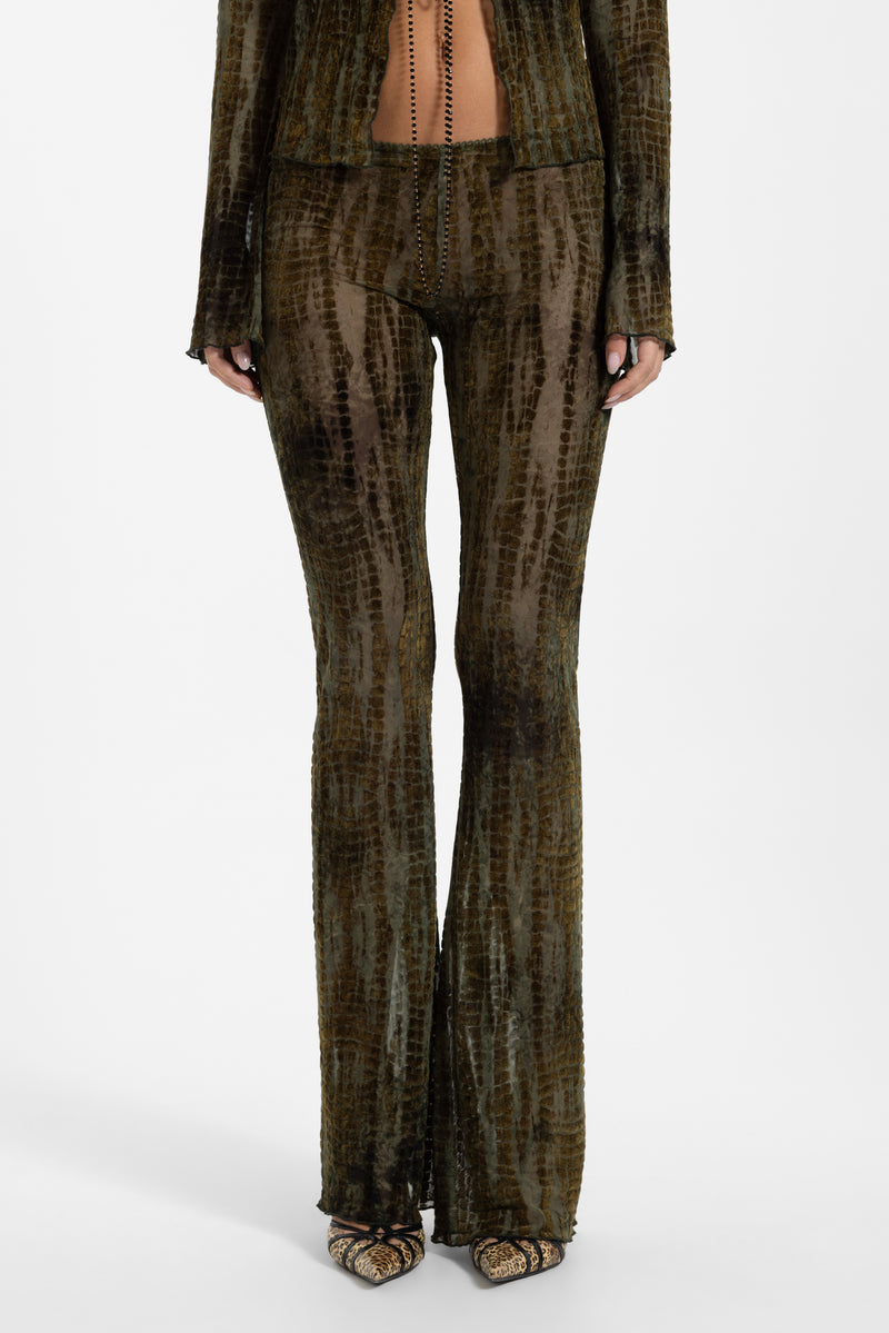 Ophidian Devore Velvet Trousers In Croc