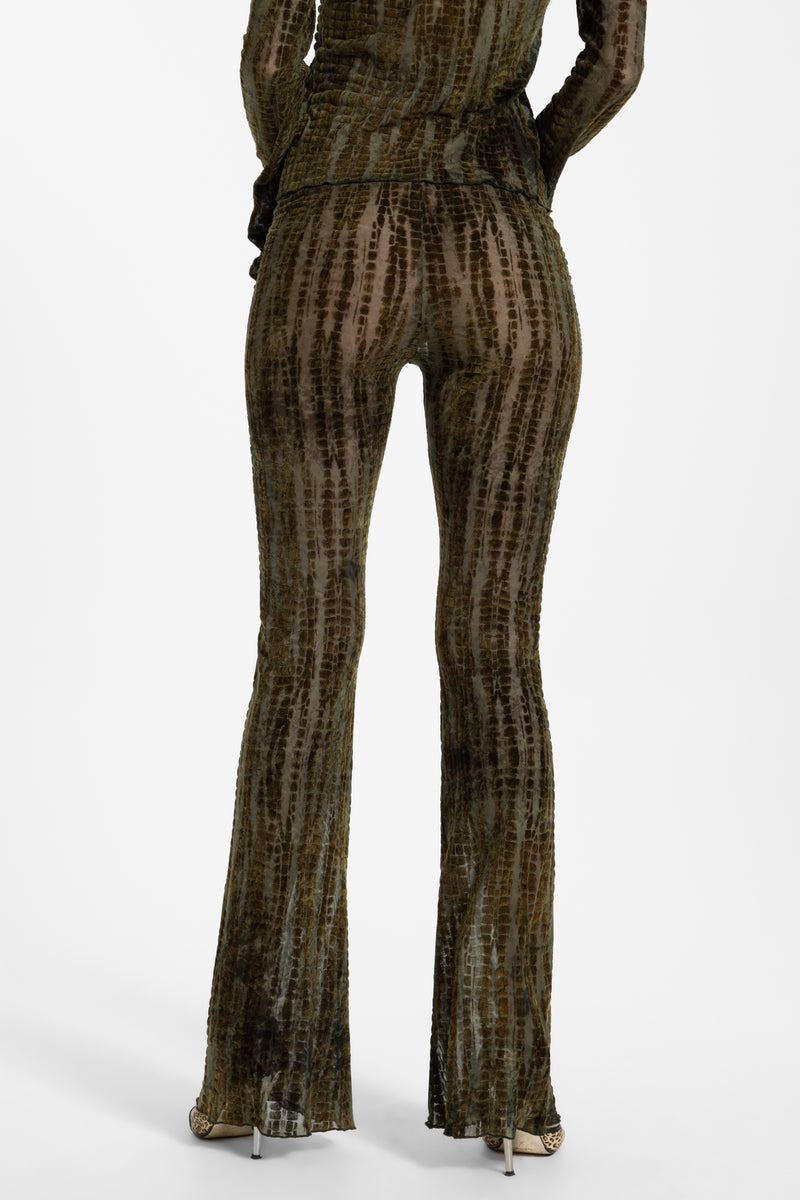 Ophidian Devore Velvet Trousers In Croc