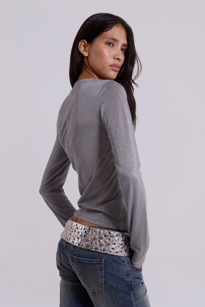 Osmium Studded Belt In Silver