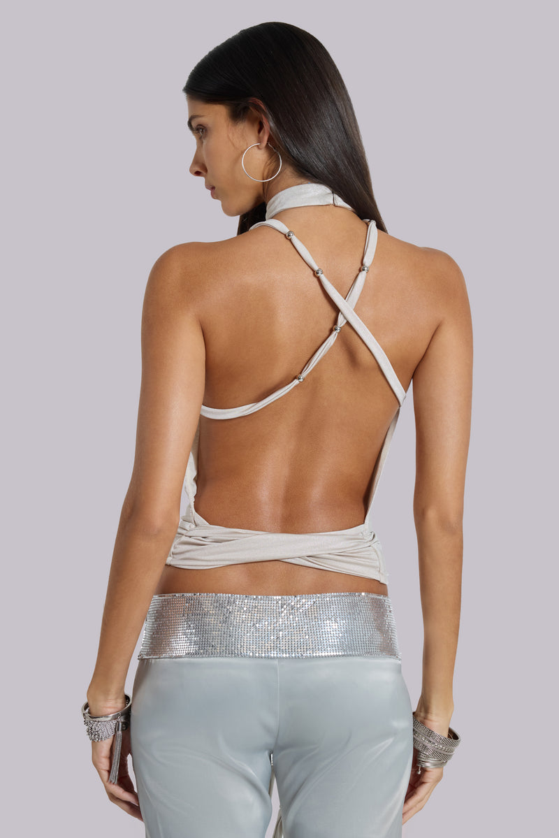 Eder Metallic Asymmetric Top