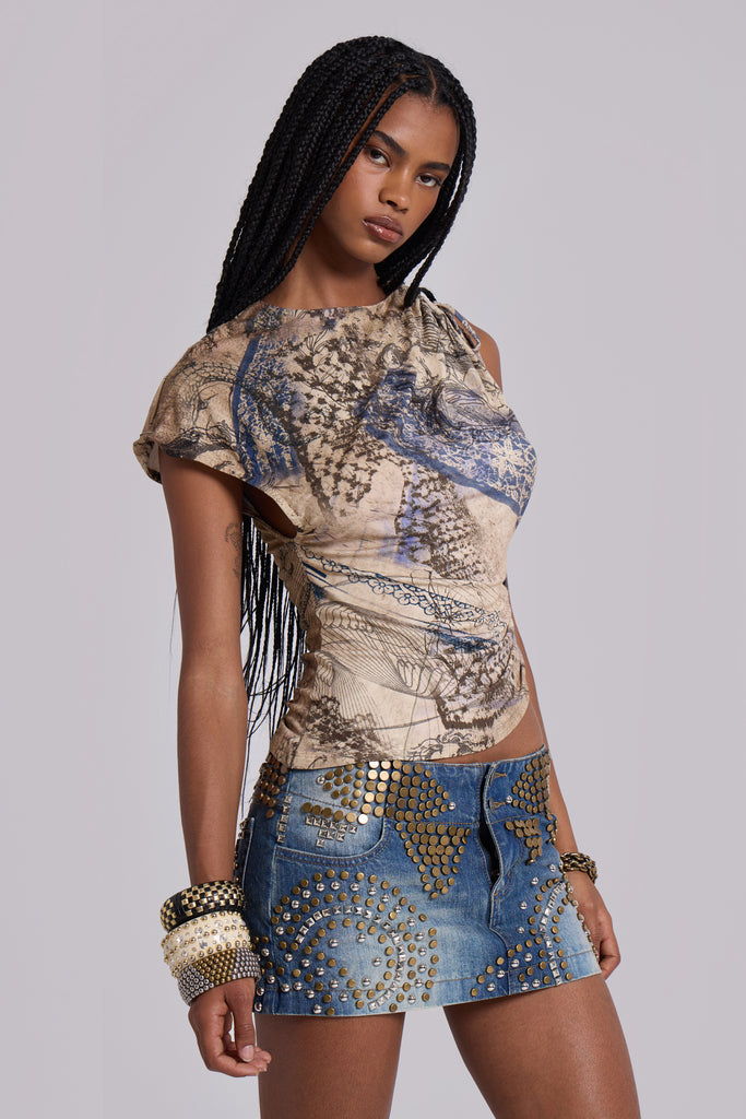 Nuka Asymmetric Drape Top