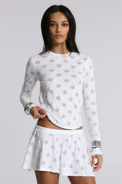 Aerea Burnout Polkadot Mini Skirt – view 1