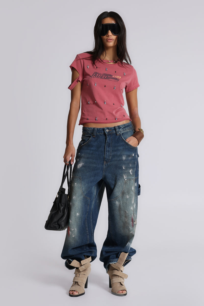 Splatter Cinch Carpenter Jeans | Jaded London | Clothing
