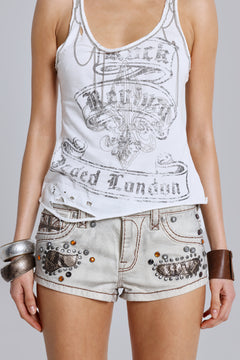 Rock Revival Chain Embroidered Vest Top - L / White