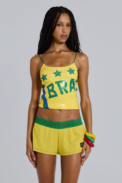 Amerela Airtex Mini Shorts - S / Yellow