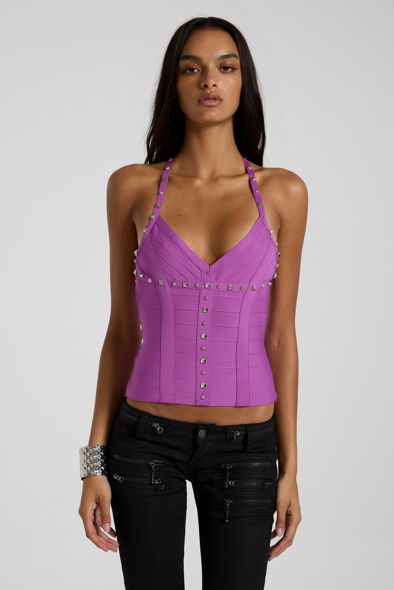 Arclis Studded Bandage Halter Top