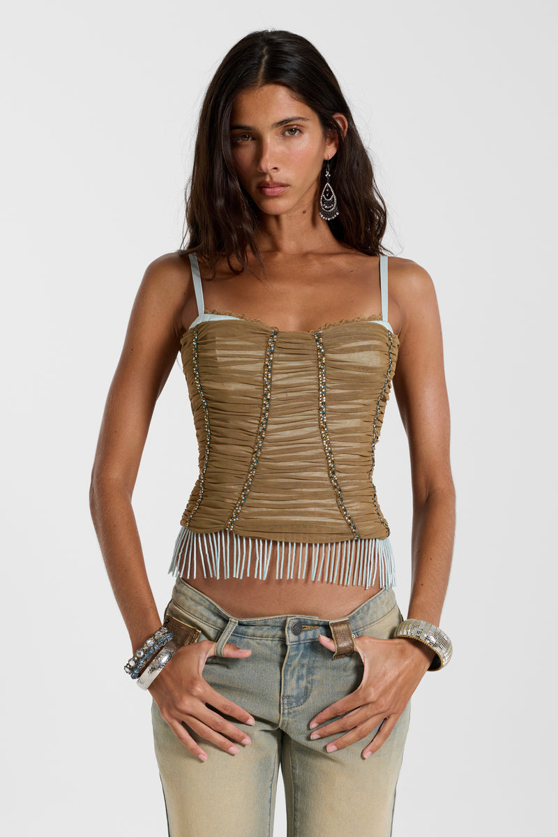 Cherrie Embellished Corset Top