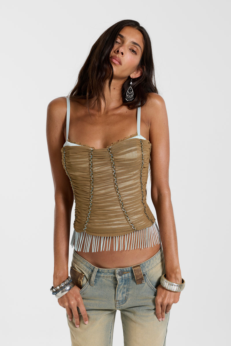 Cherrie Embellished Corset Top