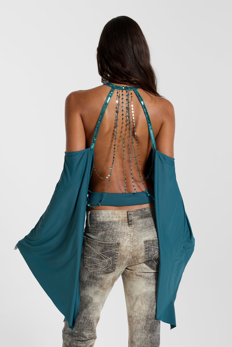 Alula Embellished Backless Top