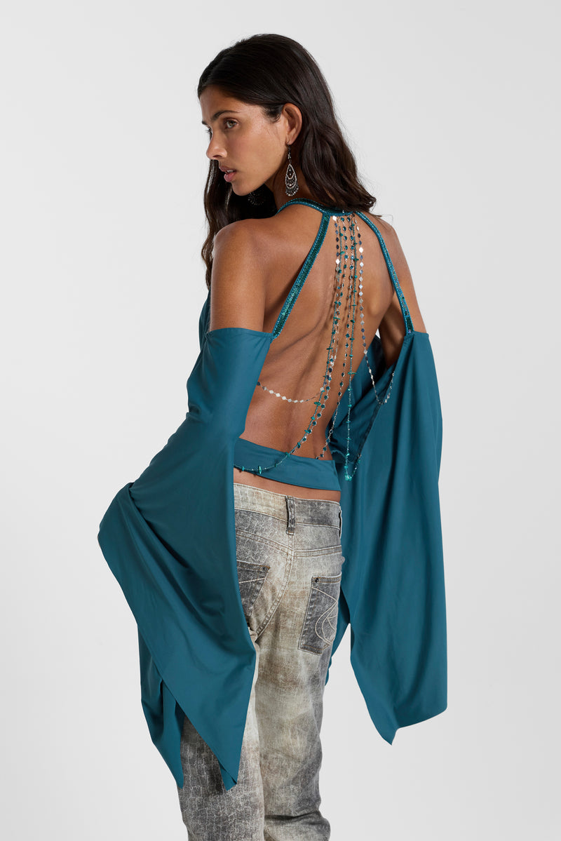 Alula Embellished Backless Top